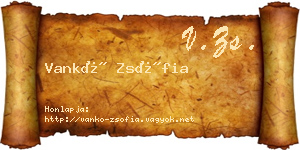 Vankó Zsófia névjegykártya